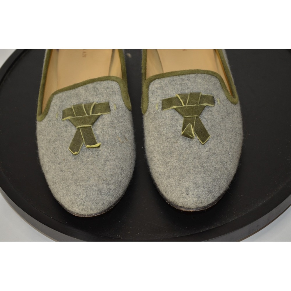 Cole Haan Sabrina Tassel Flannel Loafer Shoes Women's 7.5 B Gray / Green - Picture 2 of 7